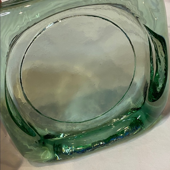 Solid Green Glass Ashtray or Trinket Holder. Heavy, almost 4 lbs. MCM. - Picture 5 of 9